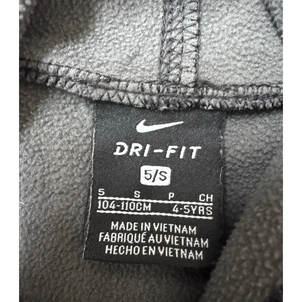 Nike Boys 4/5 Black/Gray Pullover Kangaroo Pocket Logo Hoodie
